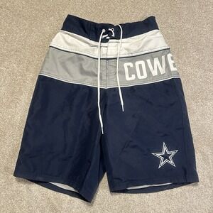 Dallas Cowboys Swim Trunk Mens Size Small Blue Lined NFL Football‎ Beach Travel